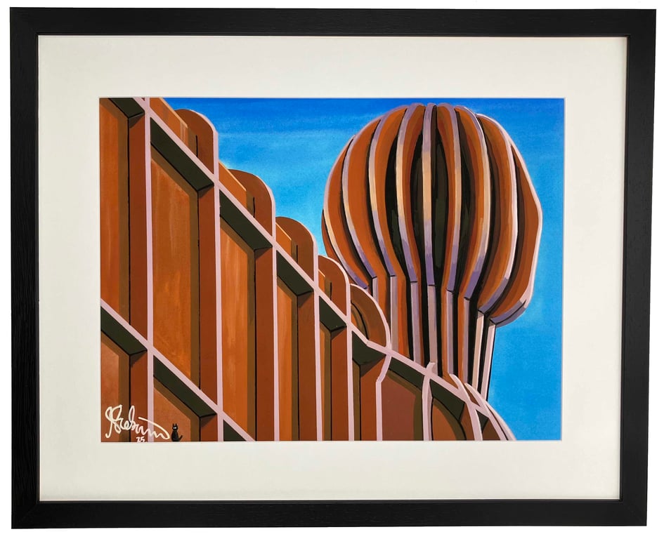 Gateshead, Angel O'T North Landmark Sculpture Art Print 20" x 16" Frame