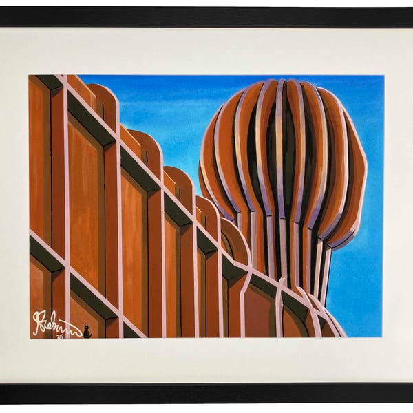 Gateshead, Angel O'T North Landmark Sculpture Art Print 20" x 16" Frame