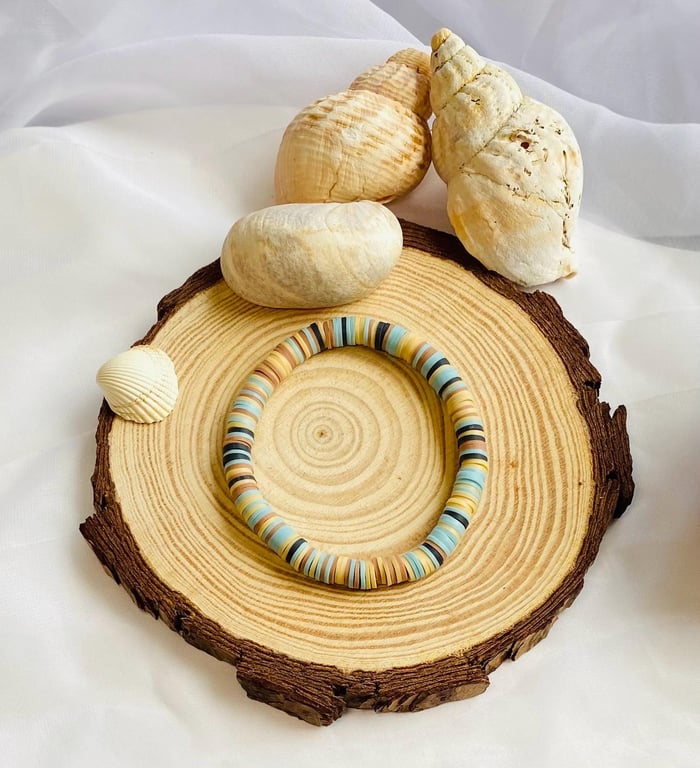 Pebble Grey Clay Beaded Bracelet