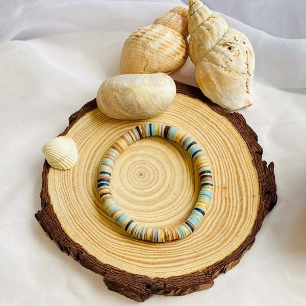 Pebble Grey Clay Beaded Bracelet