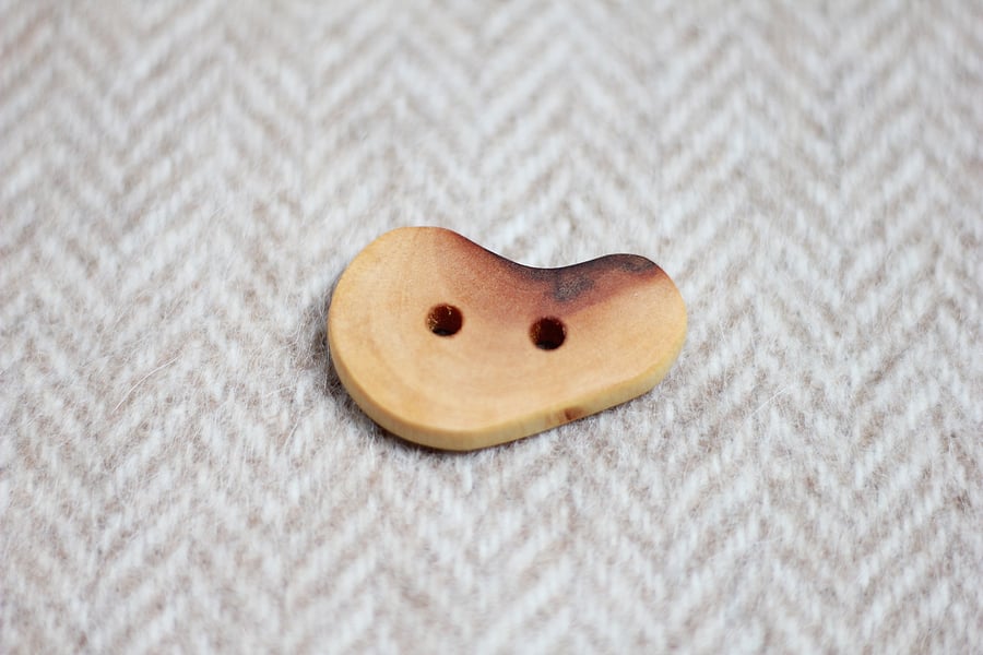 Button wooden handcrafted, natural timber