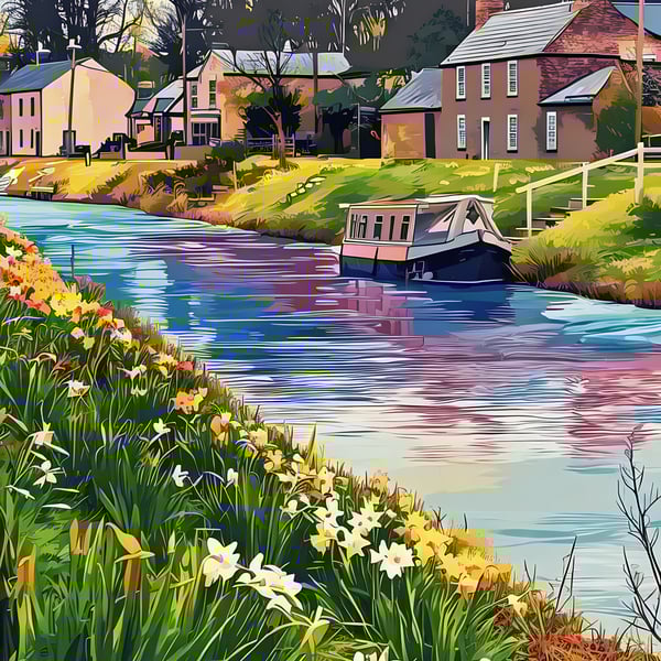 Digital Download of Picture Canal Boat Outwell Norfolk 