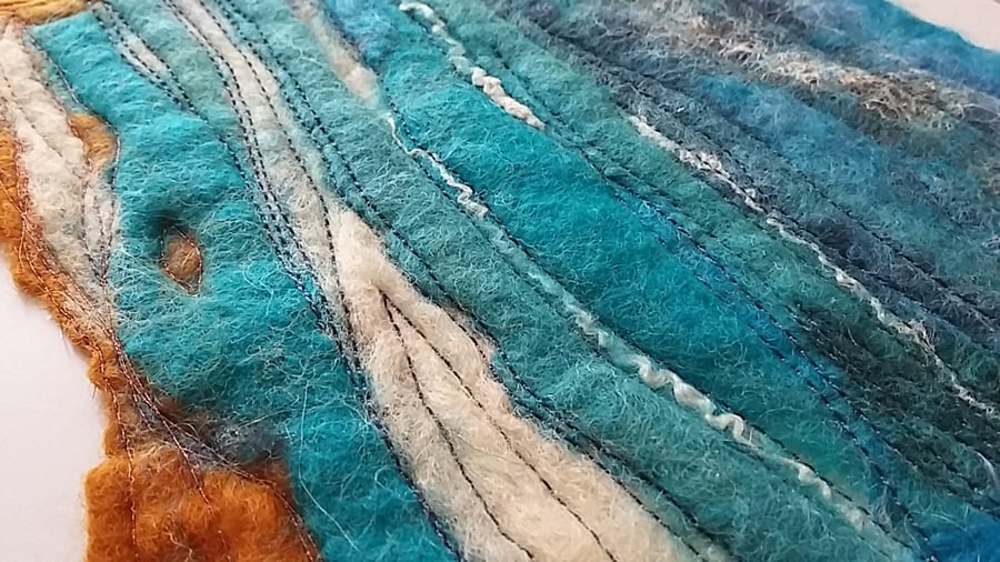 Wetfelted Contemporary Seascape Picture