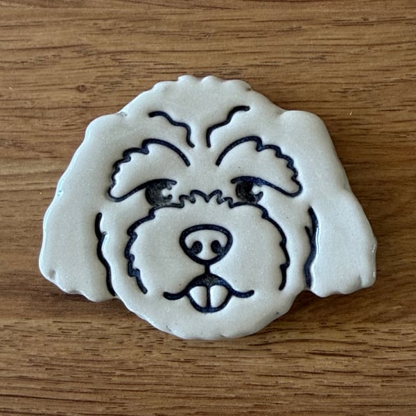 Handmade Ceramic Cavapoo Fridge magnet