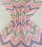 Pink, lilac, grey and white striped baby blanket in 100% cotton  - Image 5