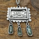 Silver Hare Pendant with Kyanite