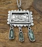 Silver Hare Pendant with Kyanite