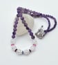 Amethyst & Crackle Quartz Necklace, February Birthday, Anniversary, Gift For Her - Image 2