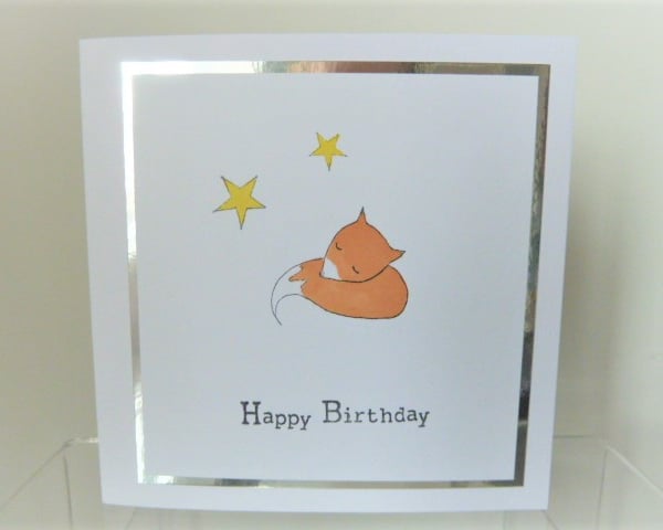 fox birthday card