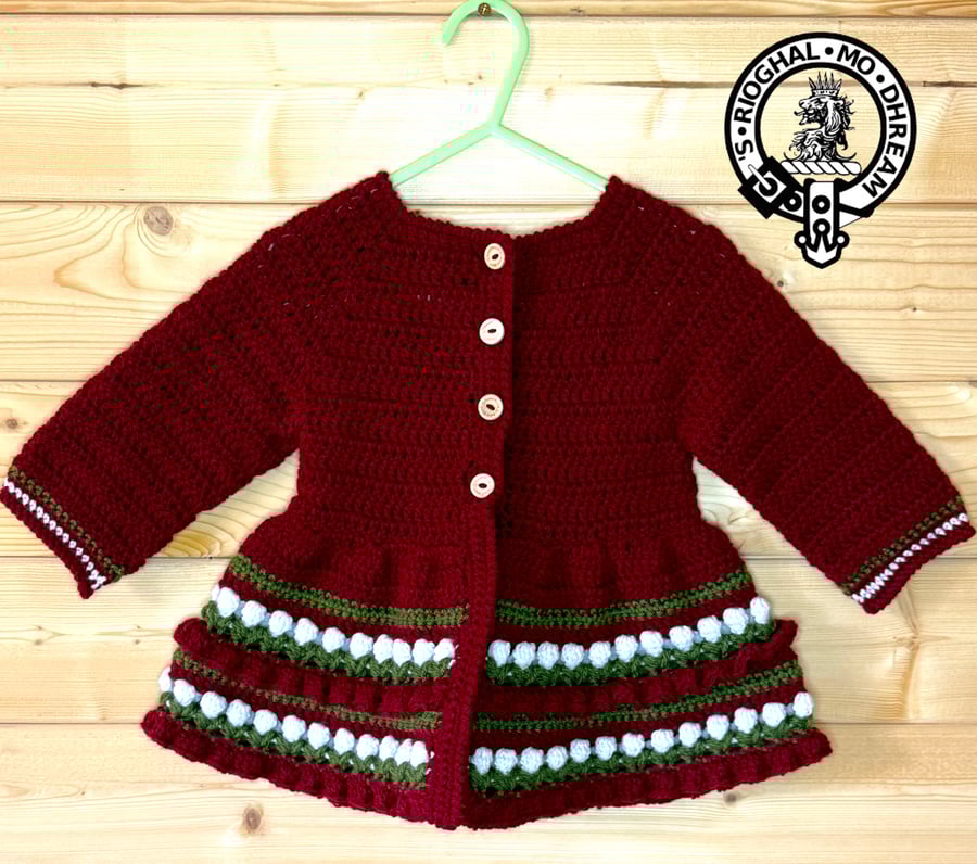 Gorgeous Cardigan with Featured Flowers 9 - 12 Months
