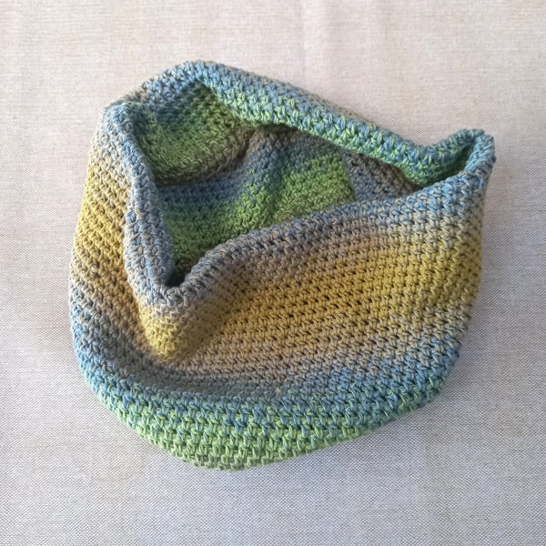 Crochet Pattern PDF - Juniper Cowl - Textured Scarf Snood - Cotton - Vegan