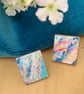 Pastel Clouds, Stainless Steel Post Earrings. - Image 1