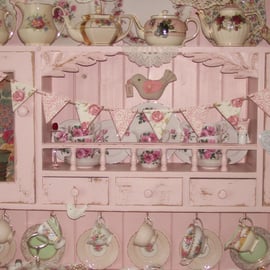 Handcrafted Shabby Chic Wooden Bunting made with Emma Bridgewater Rose & Bee Des