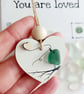 Sea Glass Bird Keepsake - Handmade Coastal Hanging Decoration or Fridge Magnet - Image 2