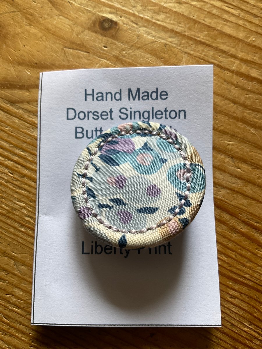 Liberty Print Dorset Singleton Button Brooch, ‘Wiltshire’, Lilac