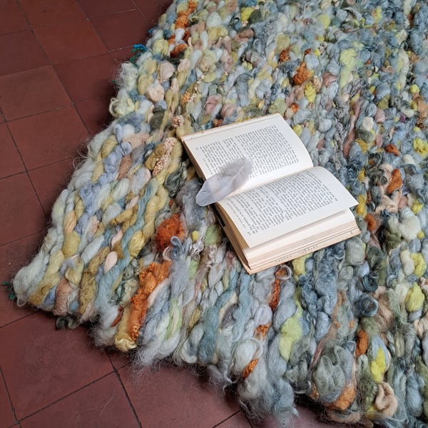 Pure wool rug woven with naturally dyed British wool
