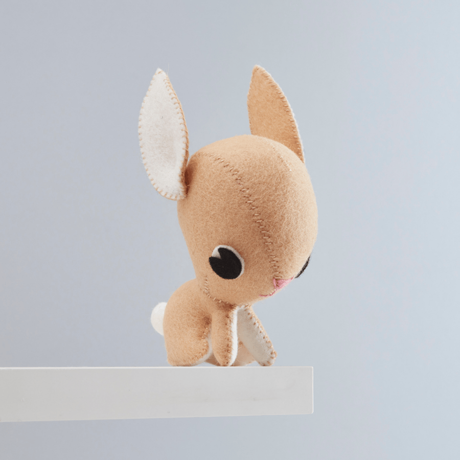 Cute beige bunny rabbit ornament