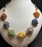 Multi-gemstone Cluster Necklace