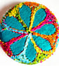 Buttons 1 inch button Hand Dyed Silks and Cottons Free Machine Embroidery Button