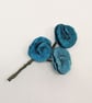 Small felted flowers posy brooch in turquoise and teal - vintage inspired - Image 3