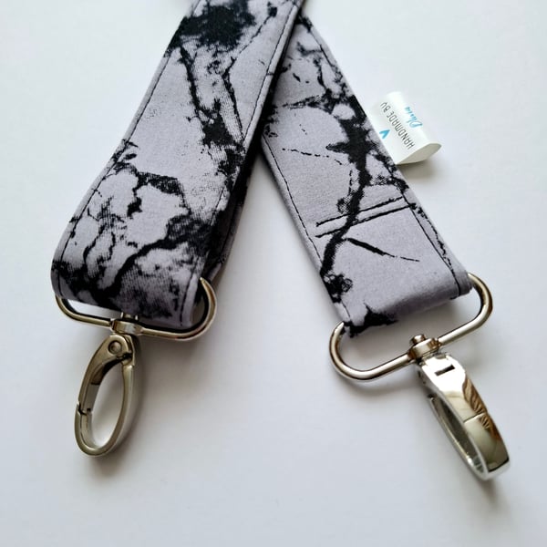 Handmade marble effect handbag strap 