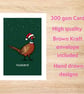 Husband Christmas Card - Pheasant Christmas Card - Hand Drawn Festive Card - Image 7