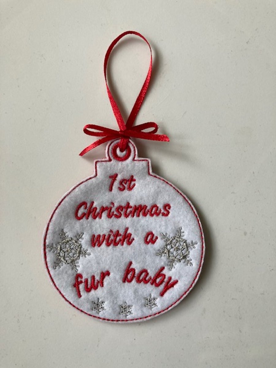 916  1st Christmas with a fur baby Christmas tree hanger