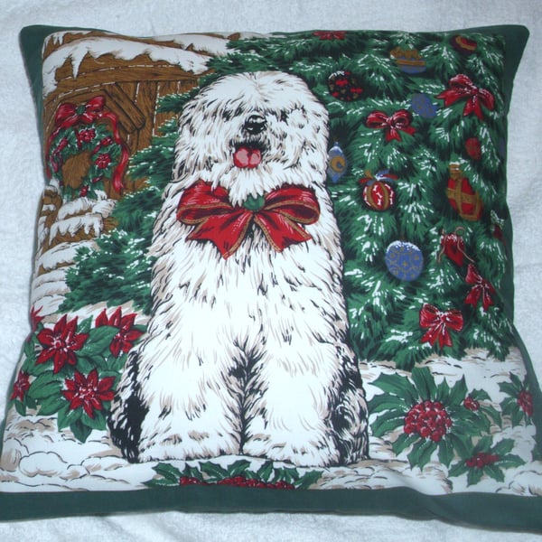 A shaggy Dog Story at Christmas cushion