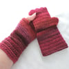 Crochet Fingerless Mitts Assorted Reds