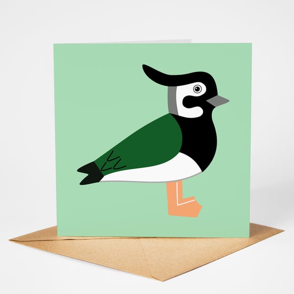 Lapwing Greeting Card, Peewit Card, Blank Card, British Bird Card