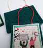 Christmas Decoration - Nostalgic Winter Scene hanging felt and fabric ornament - Image 2