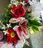 A pink and red door wreath - Image 4