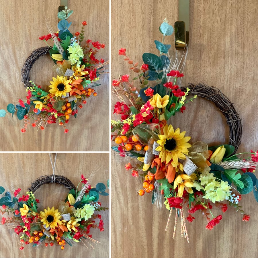 Summer colours sunflower wreath 