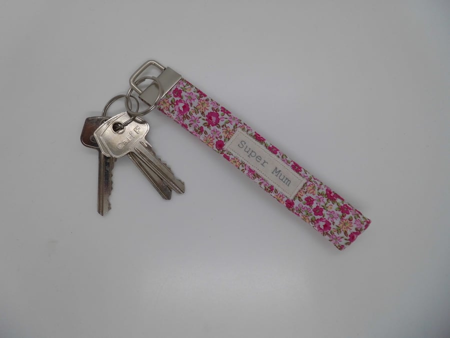 Key ring Super Mum wrist strap