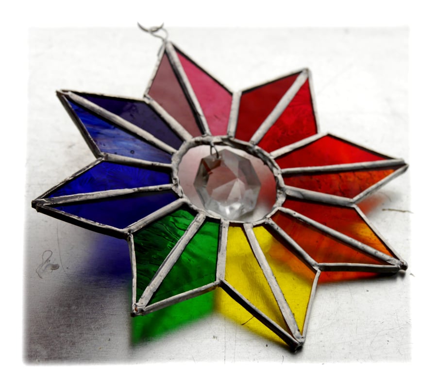 Star Rainbow Crystal Stained Glass Suncatcher 006