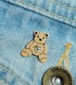 Bee Gift, Handmade Tiny Teddy Bear and Bumblebee Brooch Pin, Miniature Bee - Image 3