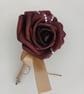 Burgundy rose buttonholes autumn coulours  - Image 2