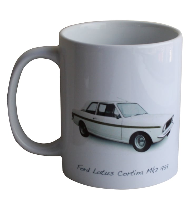 Ford Lotus Cortina Mk2 1969 - 11oz Ceramic Mug 