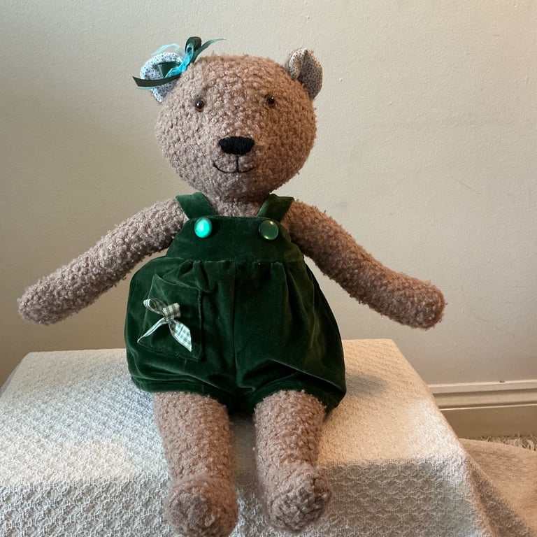 Handmade cuddly keepsake bear for all ages.