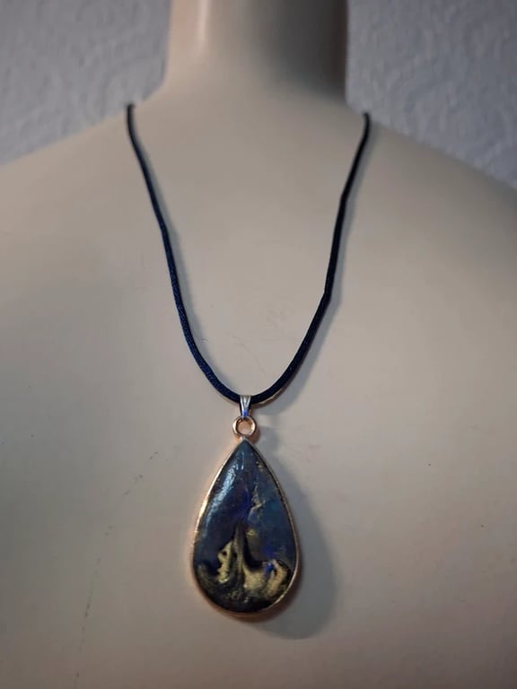 Tear Drop Pendant Hand Made with Resin