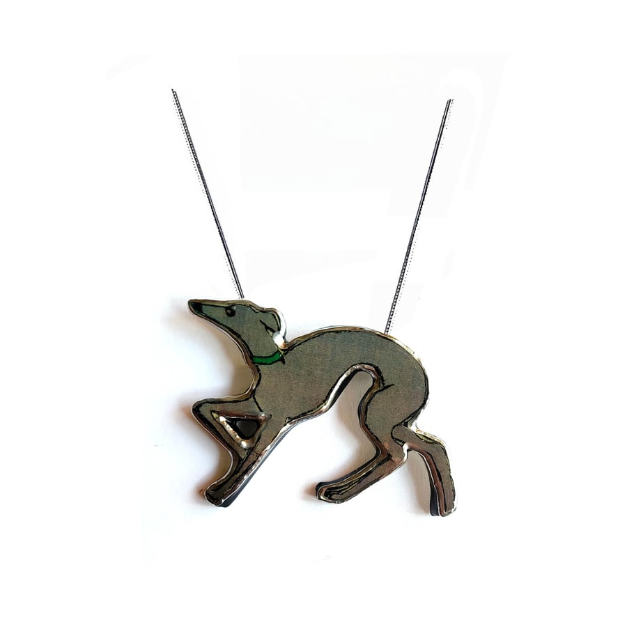 Retro Italian Greyhound Dog Necklace by EllyMental