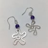 Amethyst flower earrings
