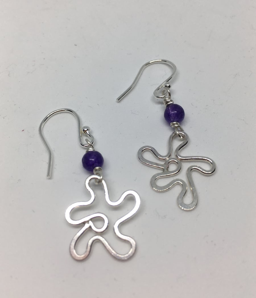 Amethyst flower earrings