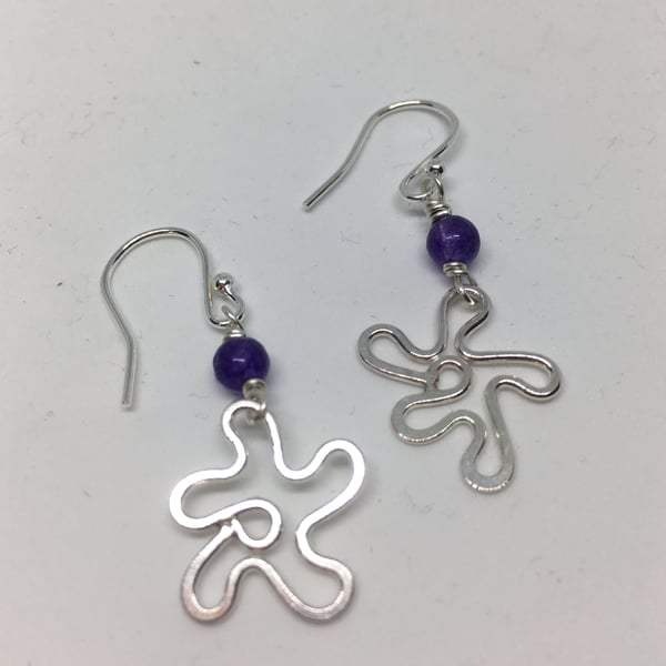 Amethyst flower earrings
