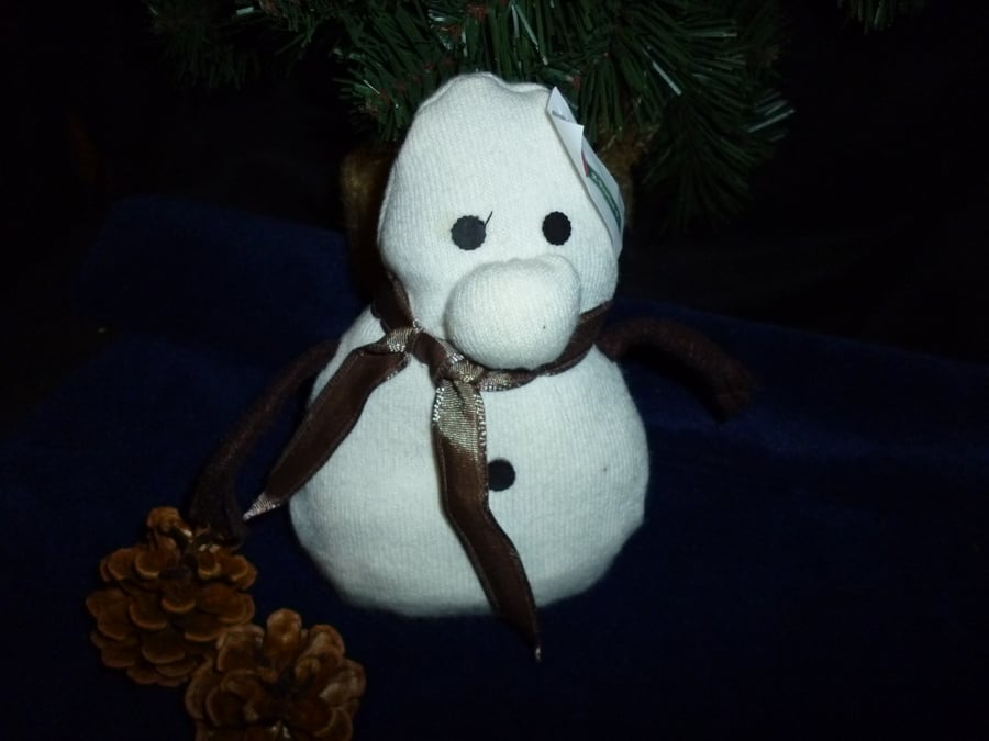 Hand made soft fluffy snowman