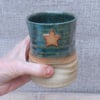 Cuddle mug coffee tea  cup hand thrown in stoneware
