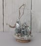 Glass Bauble Christmas Decoration with Cottage Scene - Image 4