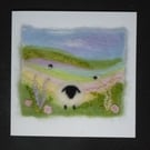 Handmade needle felted Pastel Dreams Sheep greetings card