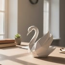 Geometric Swan Sculpture - 3D Printed Swan Décor - Modern Minimalist Ornament
