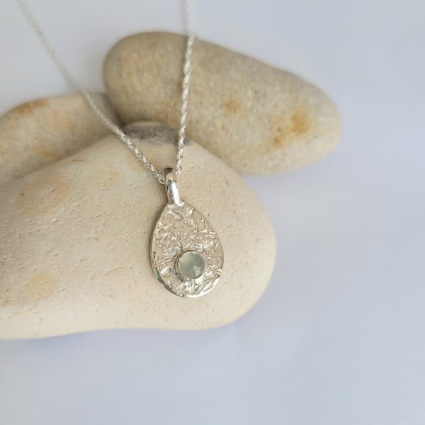 Light Aqua Chalcedony Pendant Necklace, Inspired by the Sea Jewellery